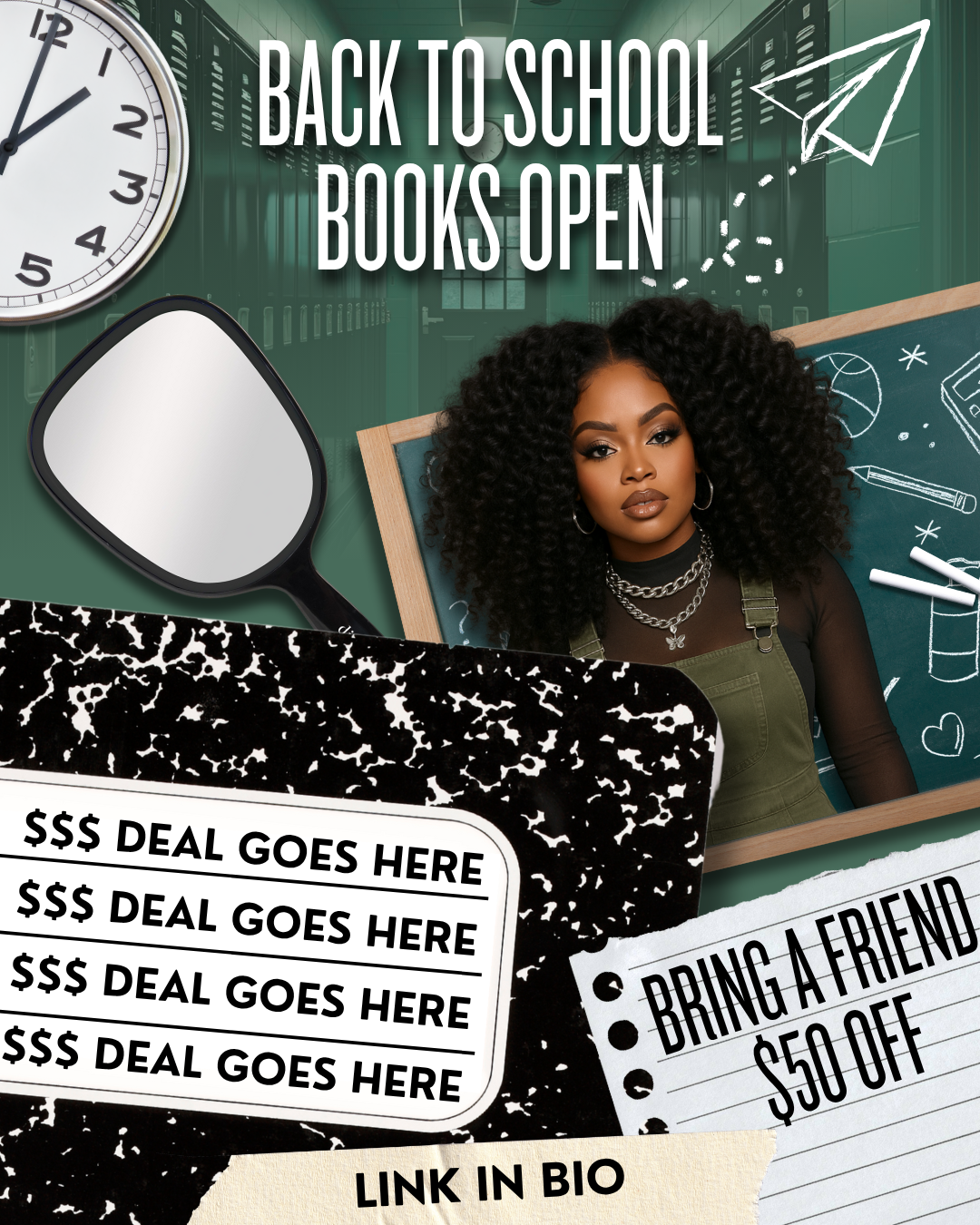 Green Back To School Booking Template