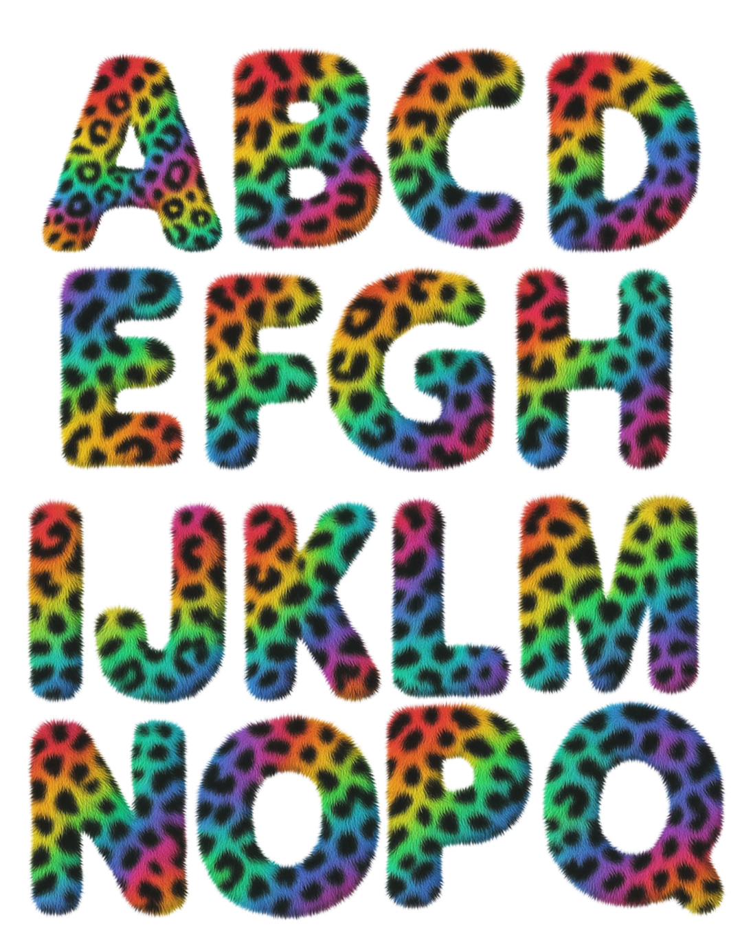 Rainbow Leopard Fur Letter Pack