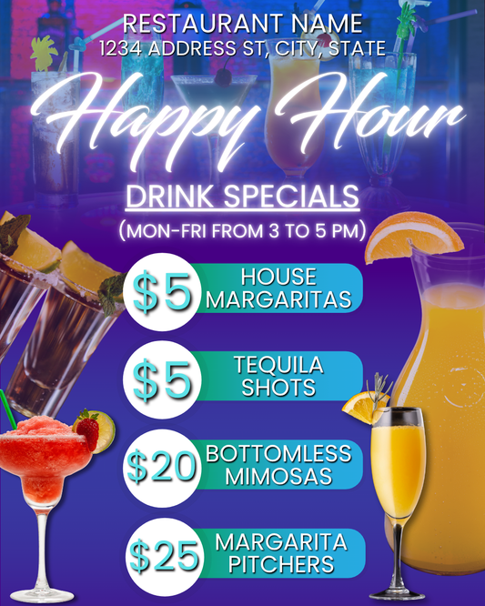 Bar and Lounge Drink Specials Template