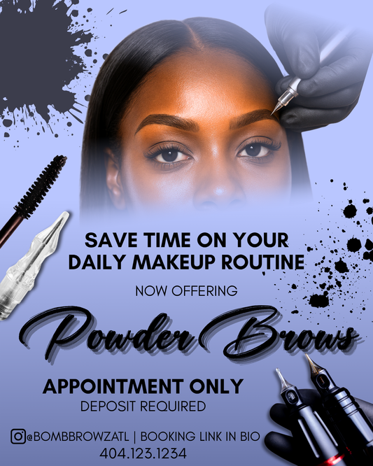 PMU Artist Powder Brows Template