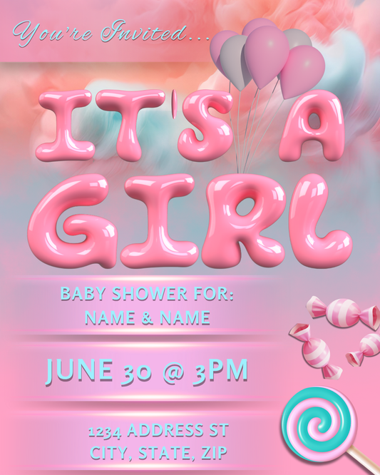 Girl Baby Shower Template