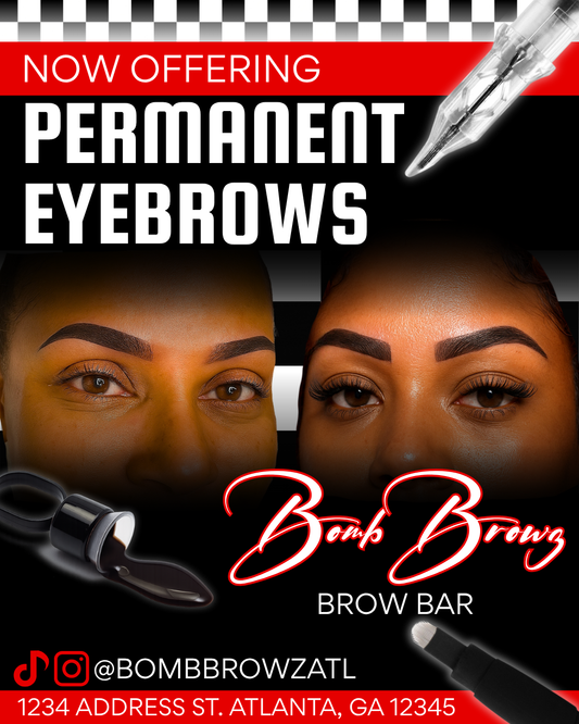 PMU Artist Checkered Brows Template